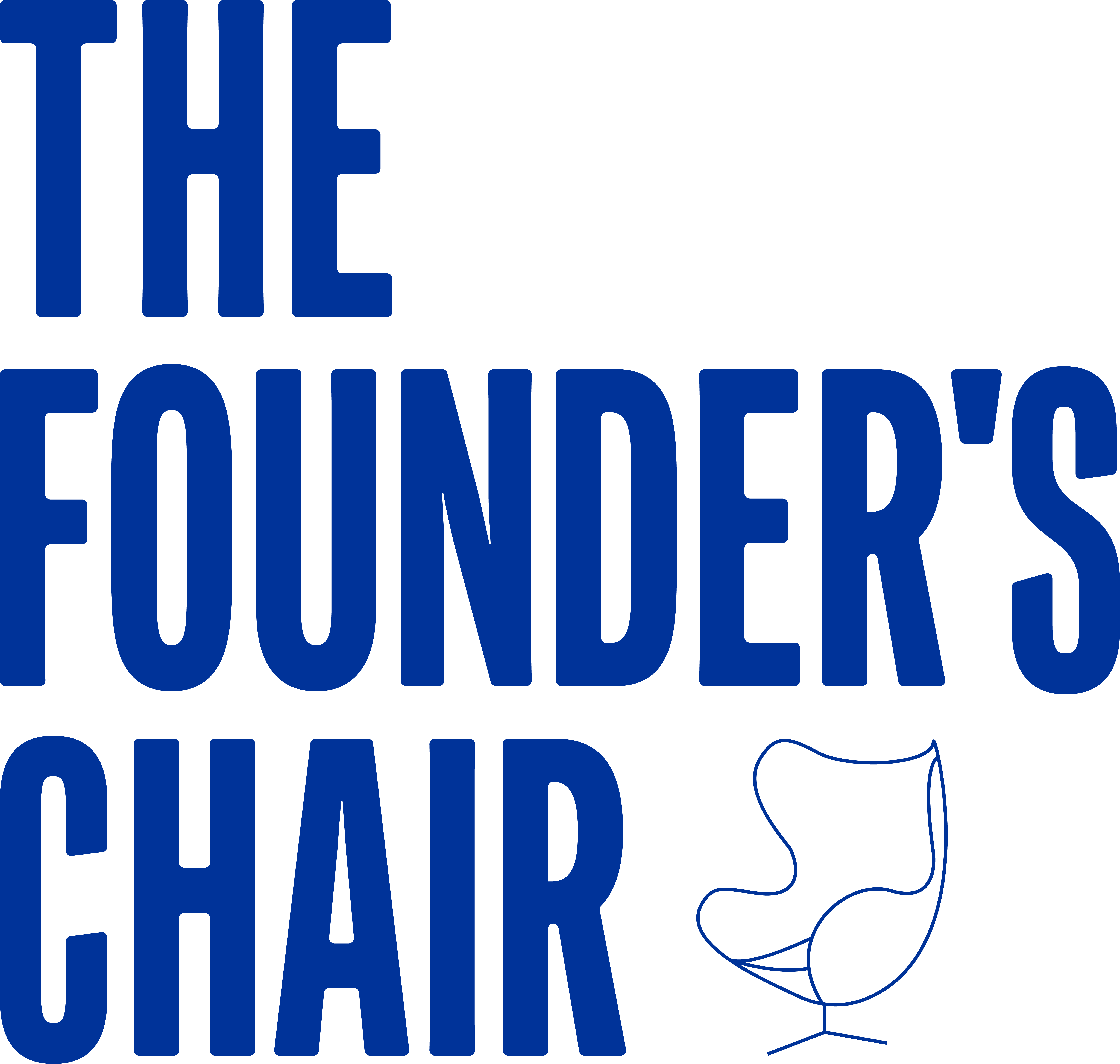 Founders Chair Logo Stacked Left Blue Founders Chair Logo Stacked Left Blue