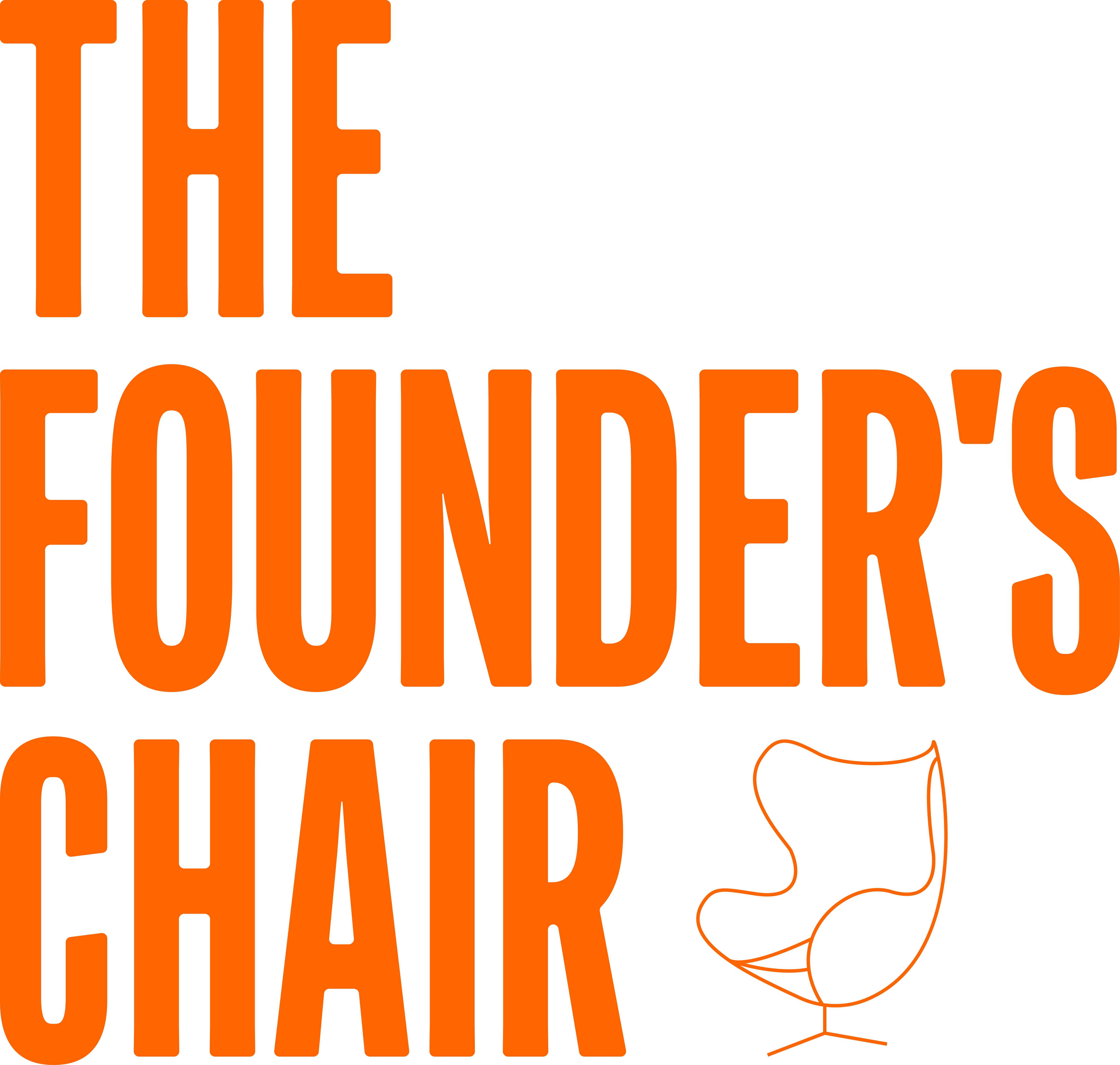 Founders Chair Logo Stacked Left Orange