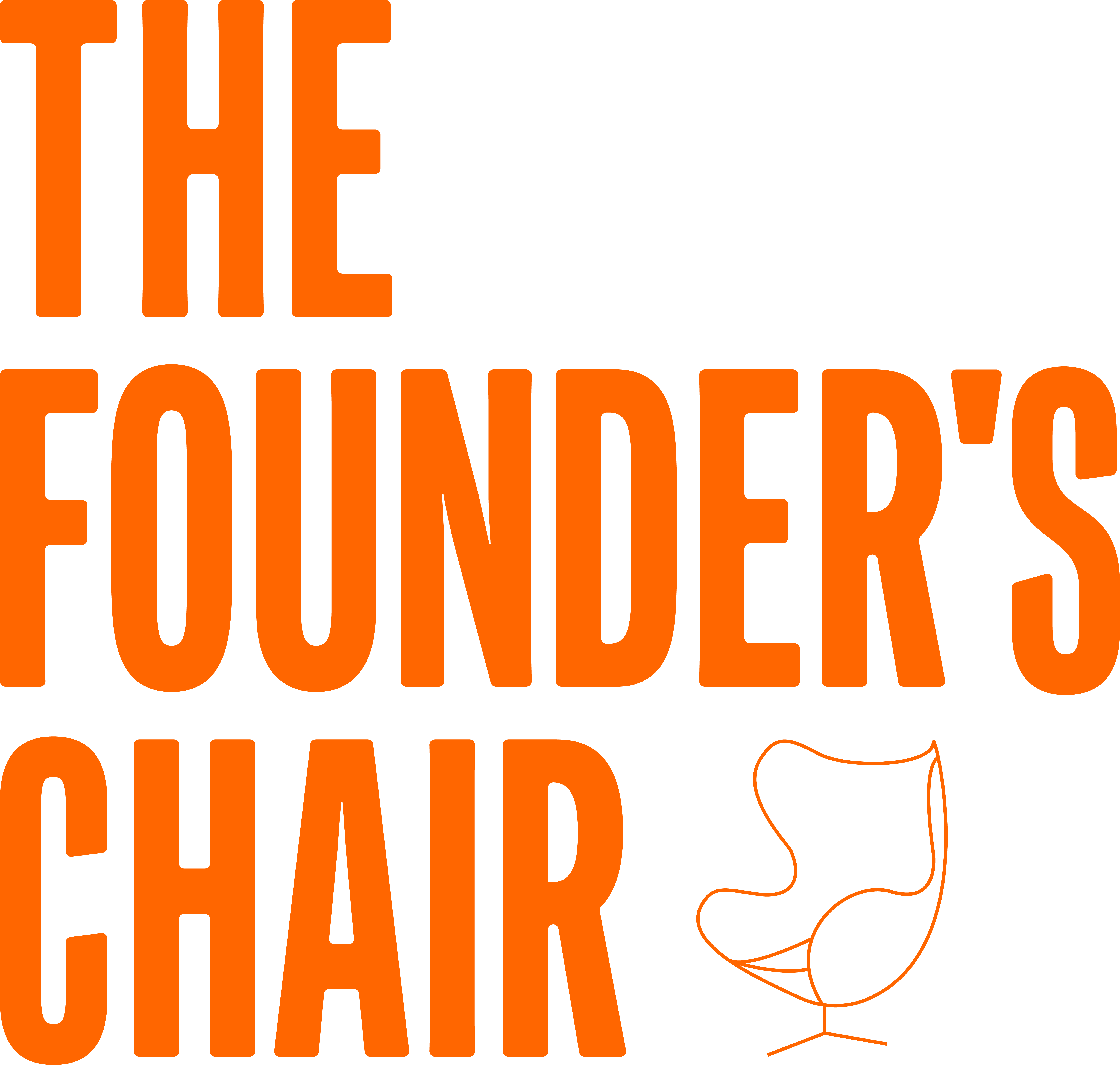 Founders Chair Logo Stacked Left Orange Founders Chair Logo Stacked Left Orange